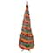 6ft. Pre-Lit Rainbow Tinsel Pop-Up Artificial Christmas Tree, Clear Lights